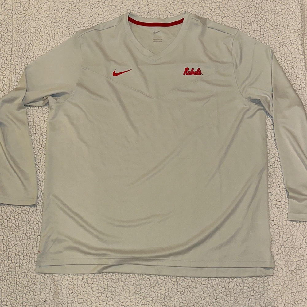 Ole Miss Nike Men's Light Gray Long Sleeve Tee